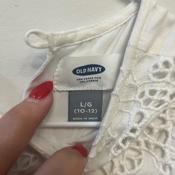 White eyelet dress with white under layer - Picture 3 of 8